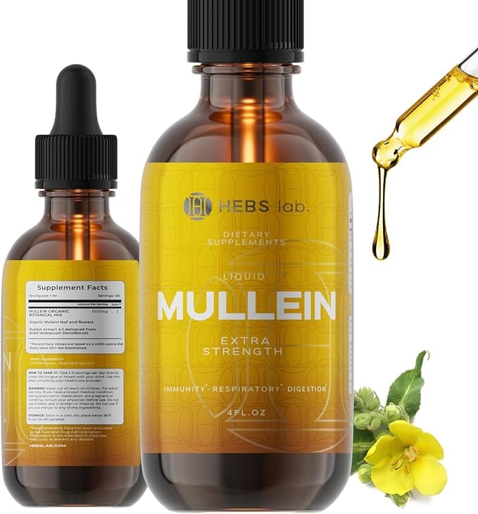 Mullein Leaf Extract for Lung Cleanse 4 Fl Oz - Hebs Lab product image